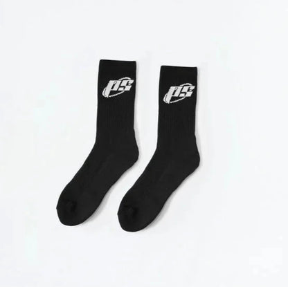 BLACK PS LOGO SOCKS